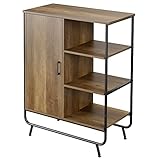 Industrial Storage Cabinet, Accent Floor Cabinet with 3 Open Shelves, Kitchen Buffet Cabinet...