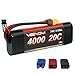 Venom Drive Series 20C 2S 4000mAh 7.4V LiPo Battery - Includes 12 AWG Soft Silicone Wire Connector, Patented Universal Plug/Adapter System Compatible with Deans, Traxxas, and EC3 Plug Types