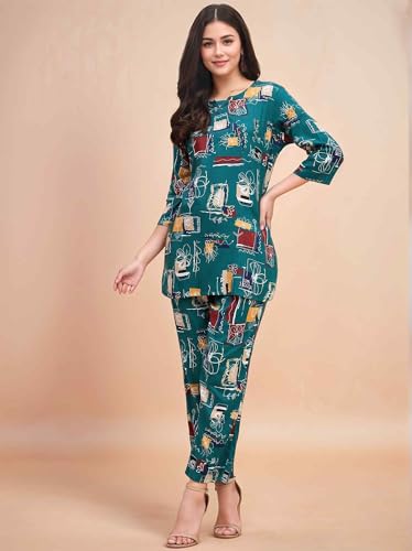 Image of RICHIK Women's Co-ord Set|Kurta Set for Women|Printed Kurta with Pant|Co-ord Set