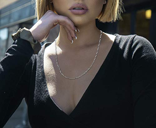 Savlano 925 Sterling Silver 1.5mm Italian Solid Figaro Link Chain Necklace Comes With a Gift Box for Men & Women - Made in Italy4