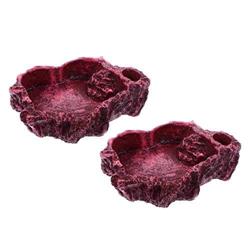 CVUTOVO 2個爬虫類用フードボウル 水入れ 食器装飾 デコレーションボウル トカゲ カメ クモ 小型ペット向け 餌皿 水槽用装飾 広い用途