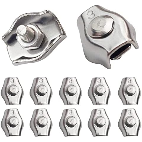 20 Piezas Clip para Cable de Acero Abrazadera de Cable Simplex Cover