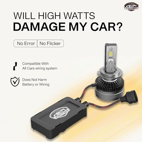 Image of PRIVON 320W Warm White HB3(9005) led headlight bulb - 32000LM 4300K, 2 years Replacement Guarantee, Plug & Play, Error-free CANBUS, IP 68 waterproof - pack of 2 (160W each bulb, HB3(9005) /HB4(9006))