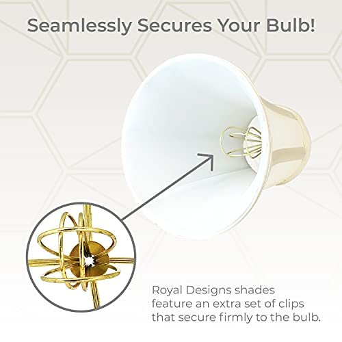 Image of Royal Designs, Inc. BSO-704FC-6EG True Bell Basic Lamp Shade with Flame Clip, 3.5 x 6 x 6.25, Eggshell