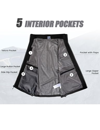 Image of Little Donkey Andy Men's Lightweight Quick Dry Vest Windproof Sleeveless Jacket with 11 Pockets for Travel Fishing Hiking