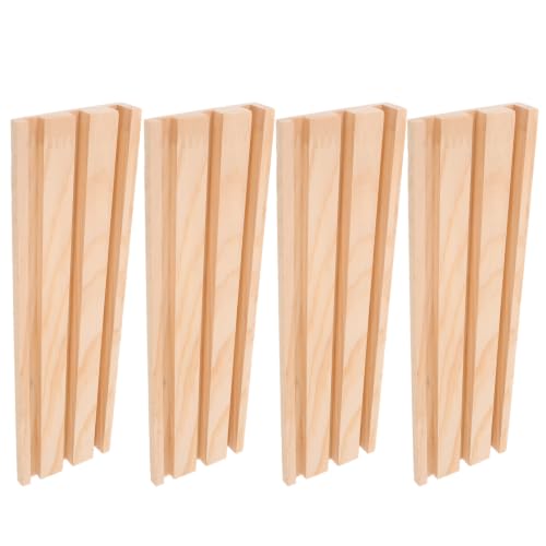 Soporte para piezas de dominó resistente de madera con acabado natural y diseño ergonómico