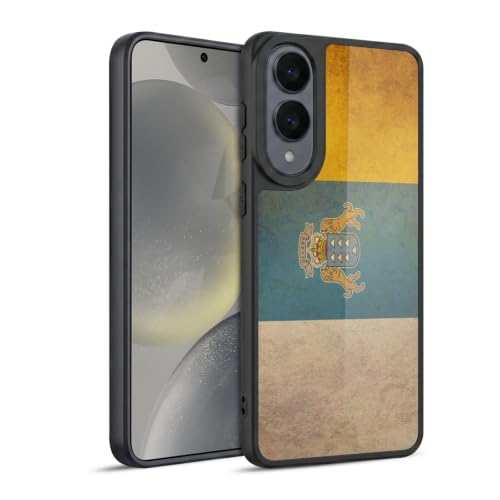 Coque Samsung Galaxy S25 Edge antichoc avec drapeau Îles Canaries vintage