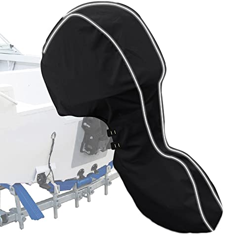 zenicham 600D Fade and Crack Resistant Full Outboard Motor Cover,Heavy-Duty Waterproof and UV-Proof...