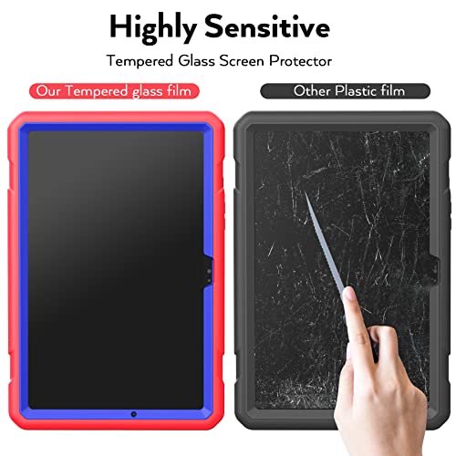 Blosomeet Samsung Galaxy Tab A8 10.5 Case 2022 Sm-X200/X205/X207 With Tempered Glass Screen Protector & Stand | Kids Protective Case For Samsung Galaxy Tablet A8 | Red & Blue #TOP1