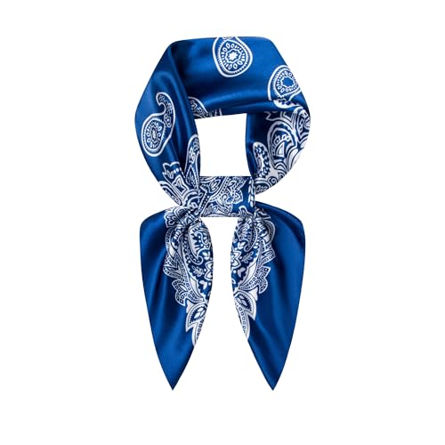 Image of 35 inch Men's Silk Cowboy Scarf - Oversized Western Bandana Neckwear, Large Square Scarf with Gift Packaging
