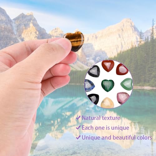OSDUE 9pcs Healing Crystal for Beginners, Natural Healing Crystal Gifts, Polished Thumb Stone for Anxiety Relief, Natural Gemstones,Raw Stones, Love Palm Stones Reiki Chakra Crystals Valentines Gifts - Image 4