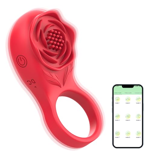 LZYLWC Männlicher Penisring-Vibrator, Paarvibrator mit APP-Steuerung, 9 Vibrationsmodi, Klitorisvibrator für Frau Männer Beide Zusammen Cock Ring Vibration für Klitoris Stimulator