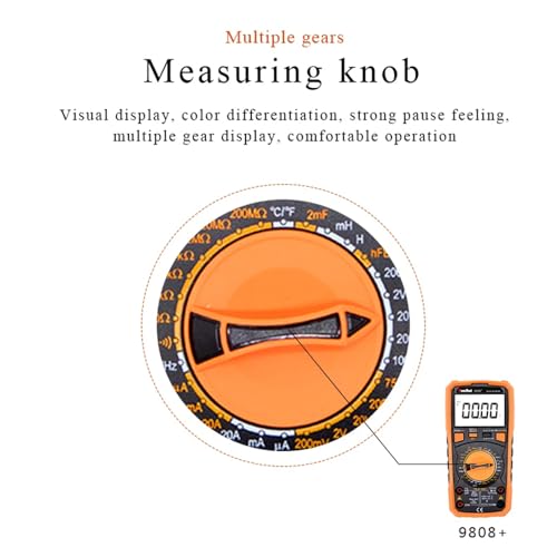 Image of Victor VC9808+ Digital Multimeter 1999 Counts Volt Meter Measures DCV, ACV, DCA, ACA, Resistance, Capacitance, Diode and Triode (Victor VC9808+)
