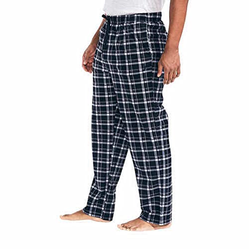 Nautica Men's Sueded Fleece Pajama Pants 2 Pack (Black Plaid/Grey and White Plaid, Medium)2