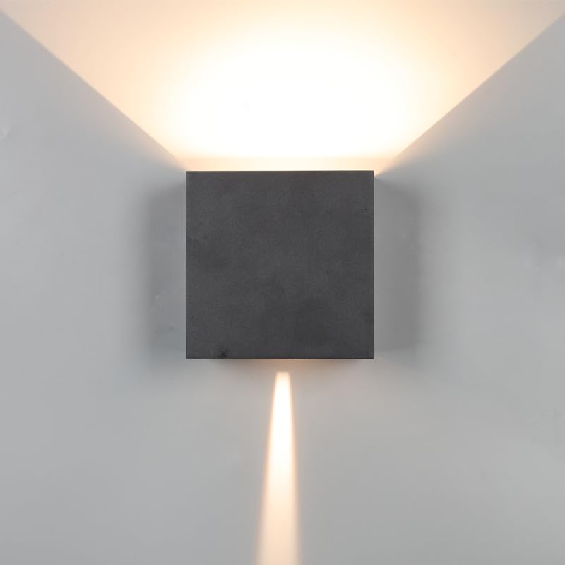 Applique extérieure DAVOS noire 15 cm dim
