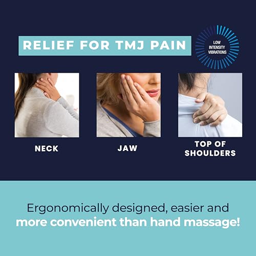 TMJ Relief - Best TMJ Massager, Calming Vibration for Pain Relief - Soothe Tension in Neck, Jaw, and Face - Best Ergonomic Massage Tools for Facial - Waterproof, Soft Silicone FSA or HSA Eligible