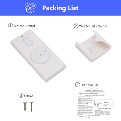 Yunbei Replacement Ceiling Fan Remote For Minka-Aire Hand-Held Remote Control System Rcs213-A thumb #6