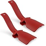 Pchnfei 2 x rote Schuhhelfer, einfach zu tragende Schuhe, tragbarer Schuhhebehelfer für Senioren, ältere Menschen mit Behinderungen, Männer und Frauen, Kunststoff-Schuhlöffel passend für alle Schuhe