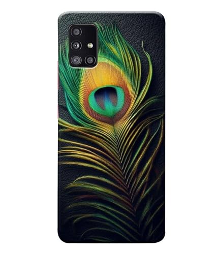 Image of Peacock Feather Mor Pankh Printed Hard Back Case Cover Compatible for Samsung Galaxy A71 (Multicolor) - D1671