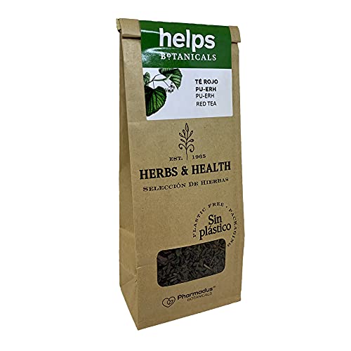 Helps Infusiones - Té Rojo Pu Erh A Granel 100% Natural. Té Diurético Y Termogénico. Bolsa A Granel De 100 Gramos.