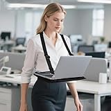 Léger et portable : la construction légère et la conception réglable vous permettent de transporter confortablement votre ordinateur portable en mains libres lorsque vous marchez ou êtes debout. Equipé d'une large bandoulière, il maintient en toute sécurité les ordinateurs portables jusqu'à 16 pouces.