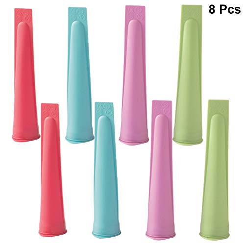 Hemoton Molde de Picolé de Silicone de 8 Pacotes - Molde de Pop de Gelo Moldes de Picolé Com Tampas