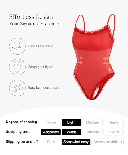 Image of Popilush Lace Body Suits Women - Square Neck Sleeveless Thong Bodysuit Tummy Conotrol Double Lined Camisole Tank Tops