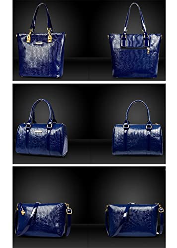 Set de 6 bolsos y carteras para mujer: totes, satchel, bandolera y clutch, en poliuretano, color rosa miniatura 6