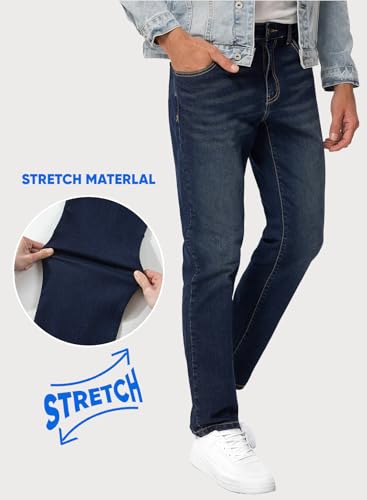 JMIERR Men's Jeans Classic Regular Fit Straight Stretch Denim Pants3