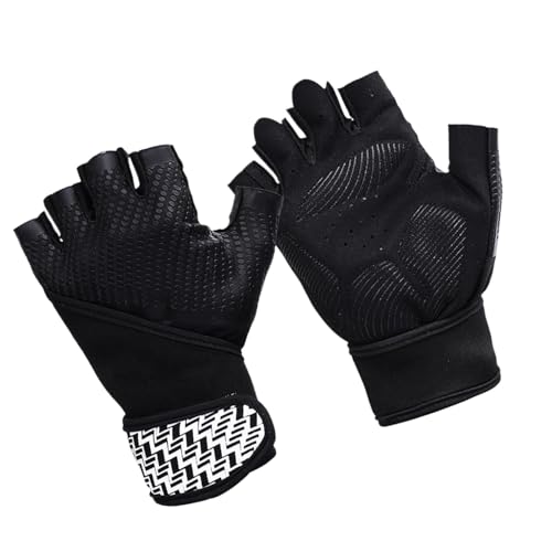 Guantes de levantamiento de pesas: protección completa de la palma guantes de entrenamiento de soporte de muñeca | Material de silicona de cuero duradero | Gimnasio, ciclismo, ejercicio, fitness
