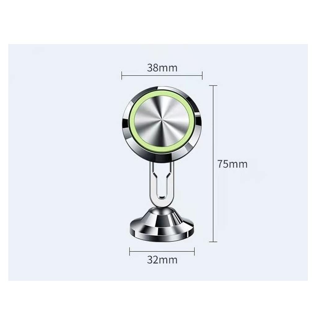 Samochodowy uchwyt na telefon komórkowy magnes metalowy magnetyczna nawigacja ssąca silny magnetyczny uchwyt na telefon komórkowy wklej obrót o 360 stopni (Color : Silver)