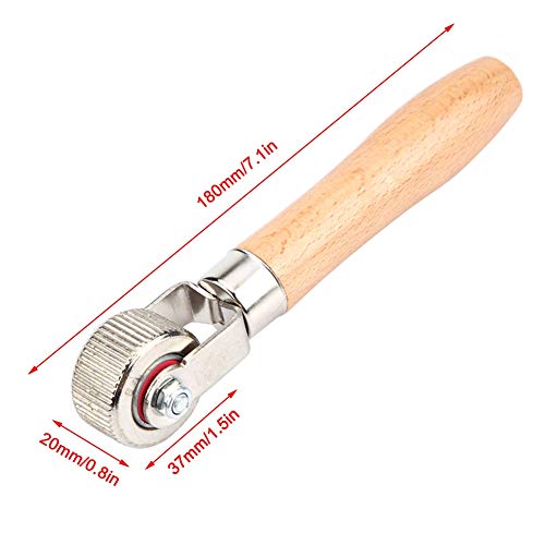 Image of KIMISS Tire Patch Repair Tool for Car Wheel with Wooden Handle and Ball Bearing Roller - Middle Puncture Stitcher for Easy Tire Repair and Maintenance