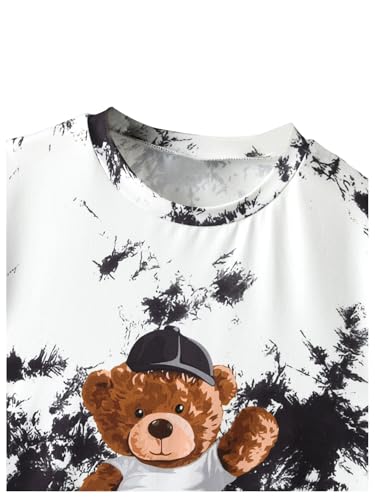 Verdusa Boy's Tie Dye Graphic Tees Cute Cartoon Print Short Sleeve Summer T Shirt3