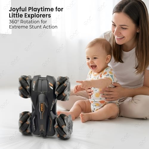 Image of Cable World 4X4 Remote Control Drift StuntCar RC Stunt Car, Remote Control 2.4GHz 4WD Cars Toys for Boys and Girls Age 6-12, 360 Rotating Drift RCCars Ideal Birthday and Christmas Gift