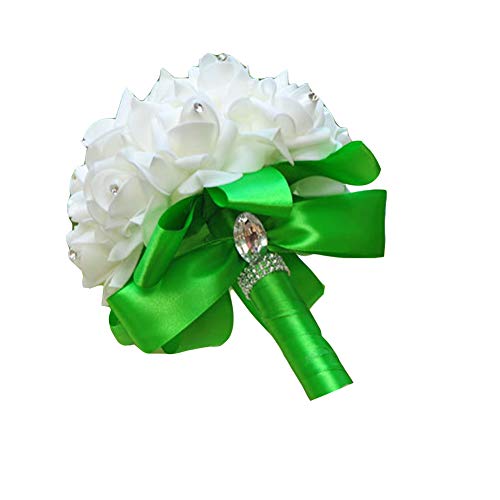 Runyue Bouquets De Mariage Fleurs Artificielles Décoration Bouquet De Mariée Vert Cover