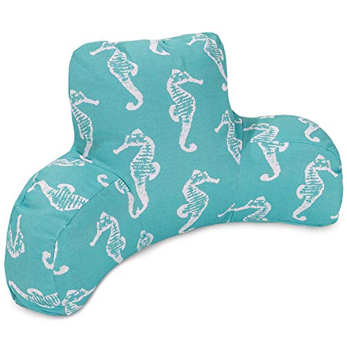 Majestic Home Goods Sea Horse Reading Pillow, Teal