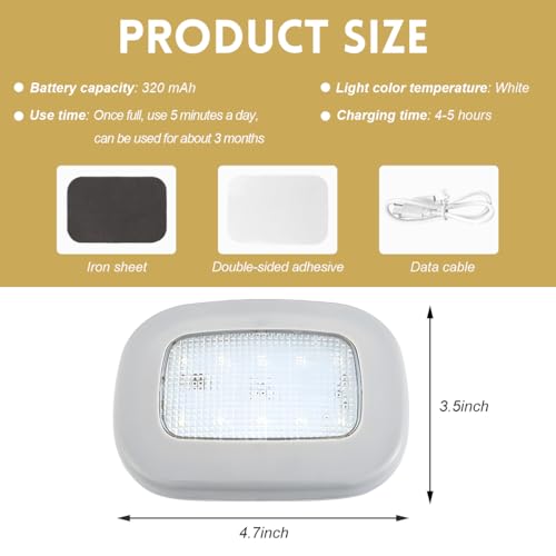 Luz de Techo Interiores para Auto con 10 LEDs, Recargable USB miniatura 2