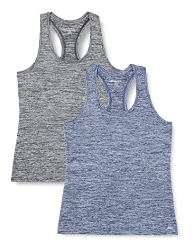 Image of Amazon Essentials Women's Active Quick Dry Tech Stretch Racerback Scoop Neck Tank Top, Multipacks