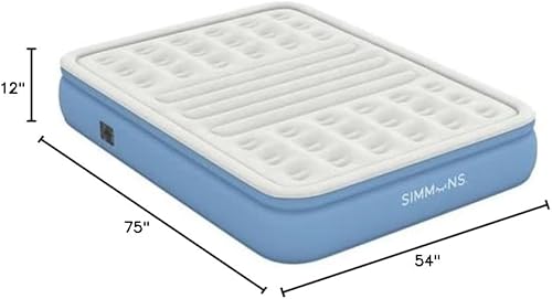 Miniatura 7 de Simmons Colchón de aire lumbar firme de 12 pulgadas con bomba integrada y soporte lumbar extra, tamaño matrimonial, color blanco