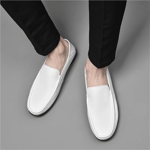 Solid Color Leather Round Toe Loafer Shoes Mens Lightweight Anti-Slip Comfortable Fashion Party Slip On2