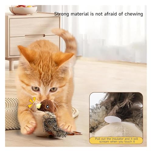 YUEMOL Brinquedos Para Gatos Brinquedo interativo do gato do pássaro, simulação elétrica estridente