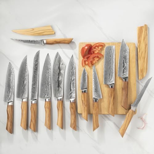 Set Cuchillos Cocina 12 Piezas Acero Aleación Madera miniatura 2