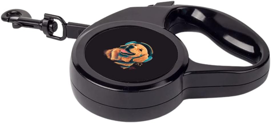 Dog with Headphones Retractable Pet Leash - Art Leash - Unique Dog Leash - 118 inches