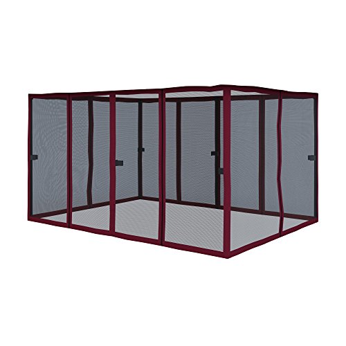 paramondo Pared Lateral mosquitera para Comfort Gazebo Pabellón de jardín Cenador, Burdeos - Solapa Color Antracita, Pack de 6