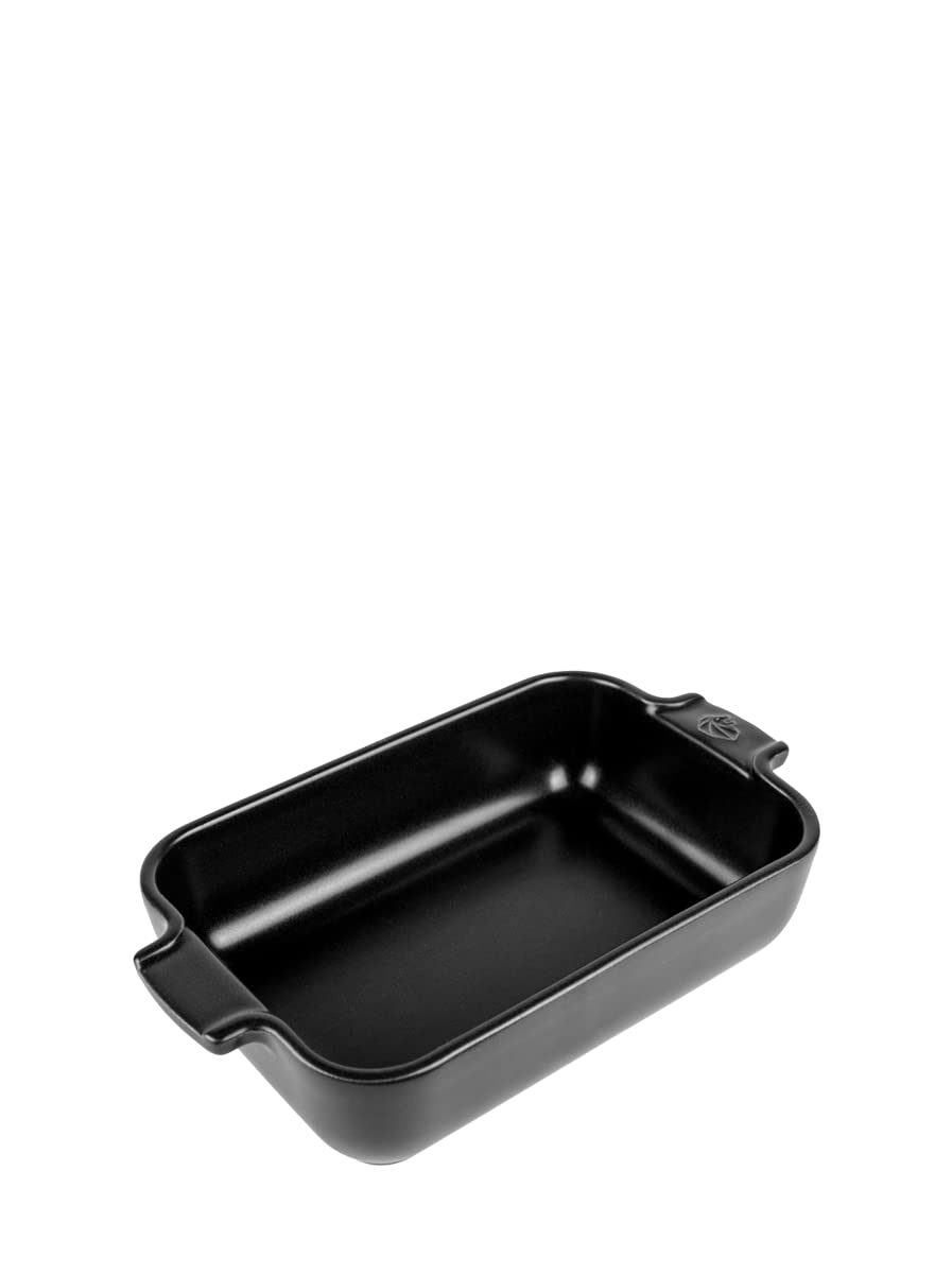 PEUGEOT - Rechteckige Auflaufform aus Keramik - 22 cm x 11,3 cm x 5,1 cm - Fassungsvermögen: 0,85 L - 10 Jahre Garantie - Französische Herstellung - Satinschwarz