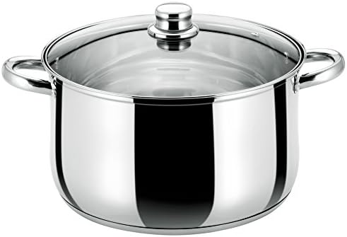 Buckingham Induction Stainless Steel Deep Casserole Pan Cooking Pot with Glass Lid 28 cm, 9.5 Litres, Premium quality