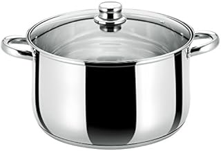 Buckingham Induction Stainless Steel Deep Casserole Pan Cooking Pot with Glass Lid 28 cm, 9.5 Litres, Premium quality