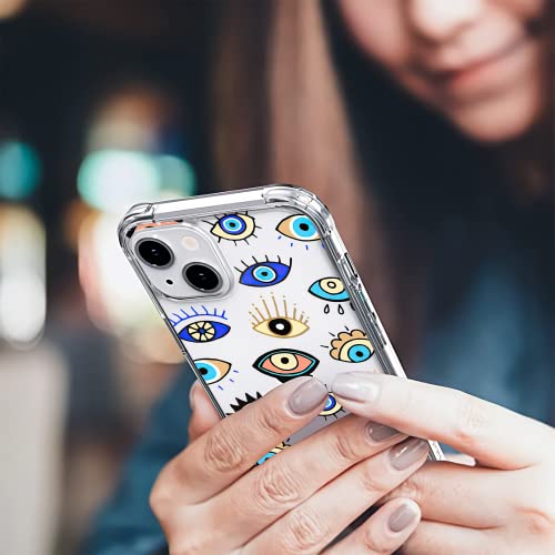 Losthll Compatible With Iphone 13 Clear Case,Evil Eye Iphone Case For Women Girls,Four Corner Reinforced Shockproof Tpu Bumper Phone Cover Designed For Iphone 13 6.1 Inch #TOP6