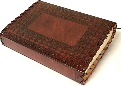 Image of Vintage Fashion 7 x 5 Inch Leather Journal Antique Hand Made Offices Diary Paper Notebook with Metal Lock (Brown), 200 Pages