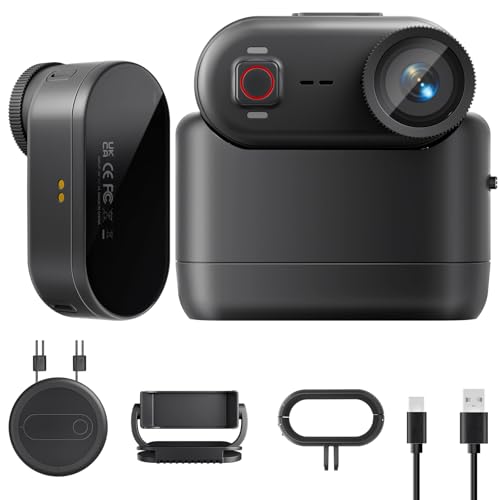 Euorosi Cam 4K30fps per vlogging, POV a mani libere, EIS stabilizzazione 64GB mini action cam, 10m...